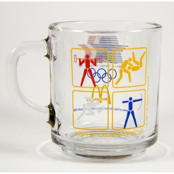 Vintage Anchor Hocking McDonald's 1984 XXIII Summer Olympics Glass Coffee Mug - Picture 2 of 10